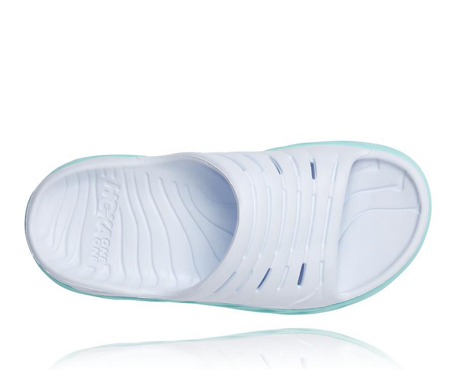 Chinelos Hoka One One Feminino Branco/Azuis - Ora Recovery - 107-MDJEZT